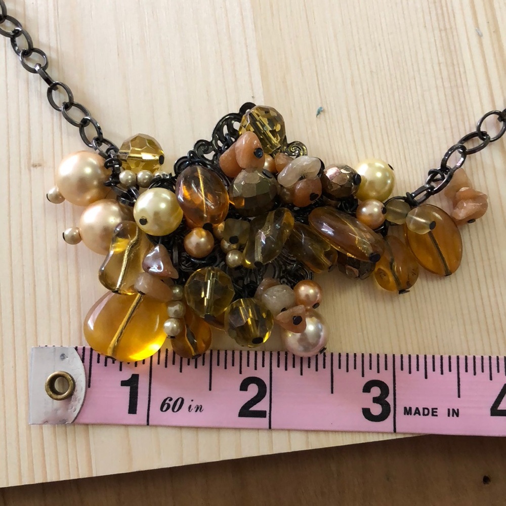 Unique Beaded Charm Statement Necklace - image 2